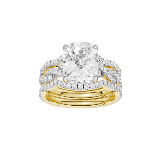 3.75ct Elongated Cushion Certified Lab Diamond Ring
