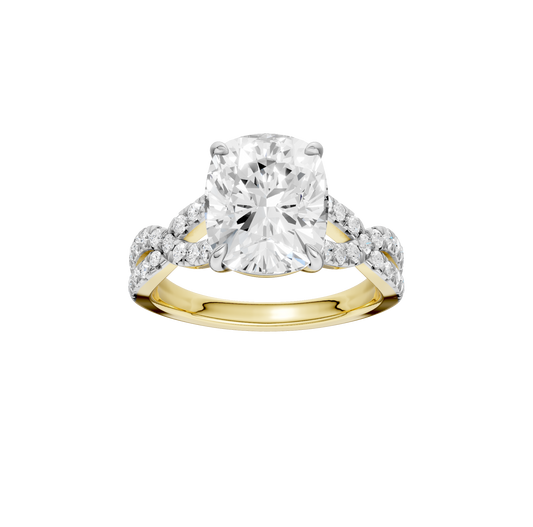 4.33ct Elongated Cushion Certified Lab Diamond Ring