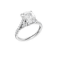 3.33ct Elongated Cushion Certified Lab Diamond Ring