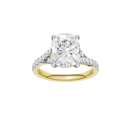 3.33ct Elongated Cushion Certified Lab Diamond Ring