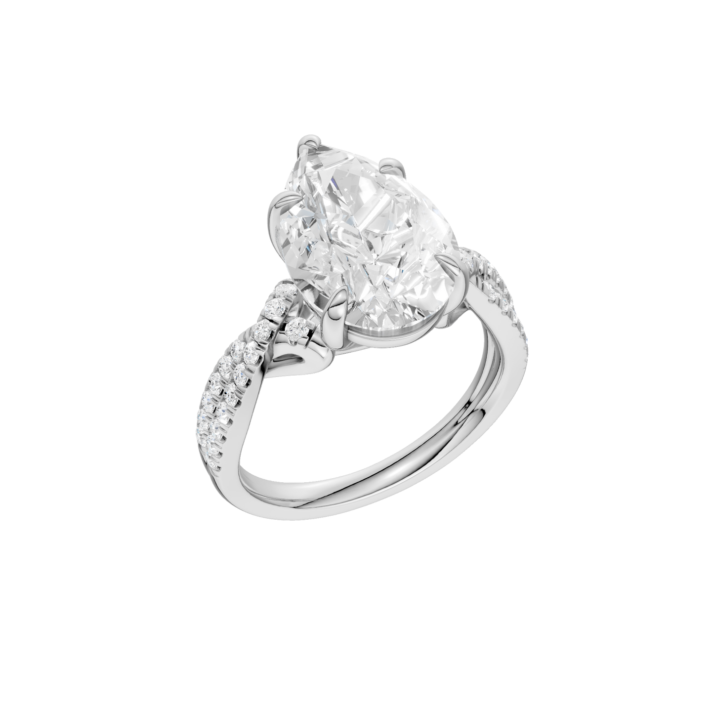 4.33ct Pear Certified Lab Diamond Ring