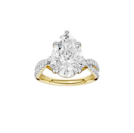 4.33ct Pear Certified Lab Diamond Ring