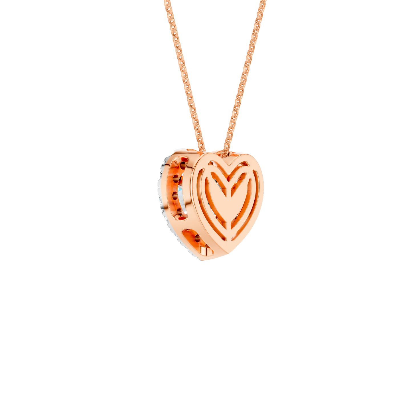 1.16ct Heart Certified Single Halo Lab Diamond Pendant