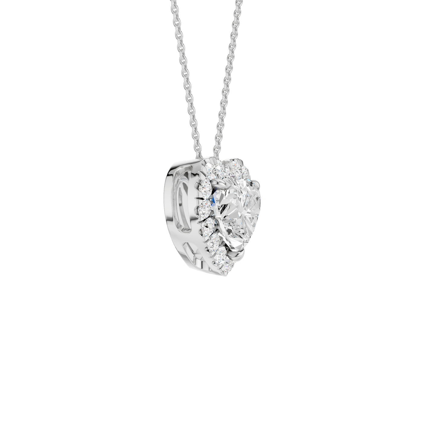 1.16ct Heart Certified Single Halo Lab Diamond Pendant