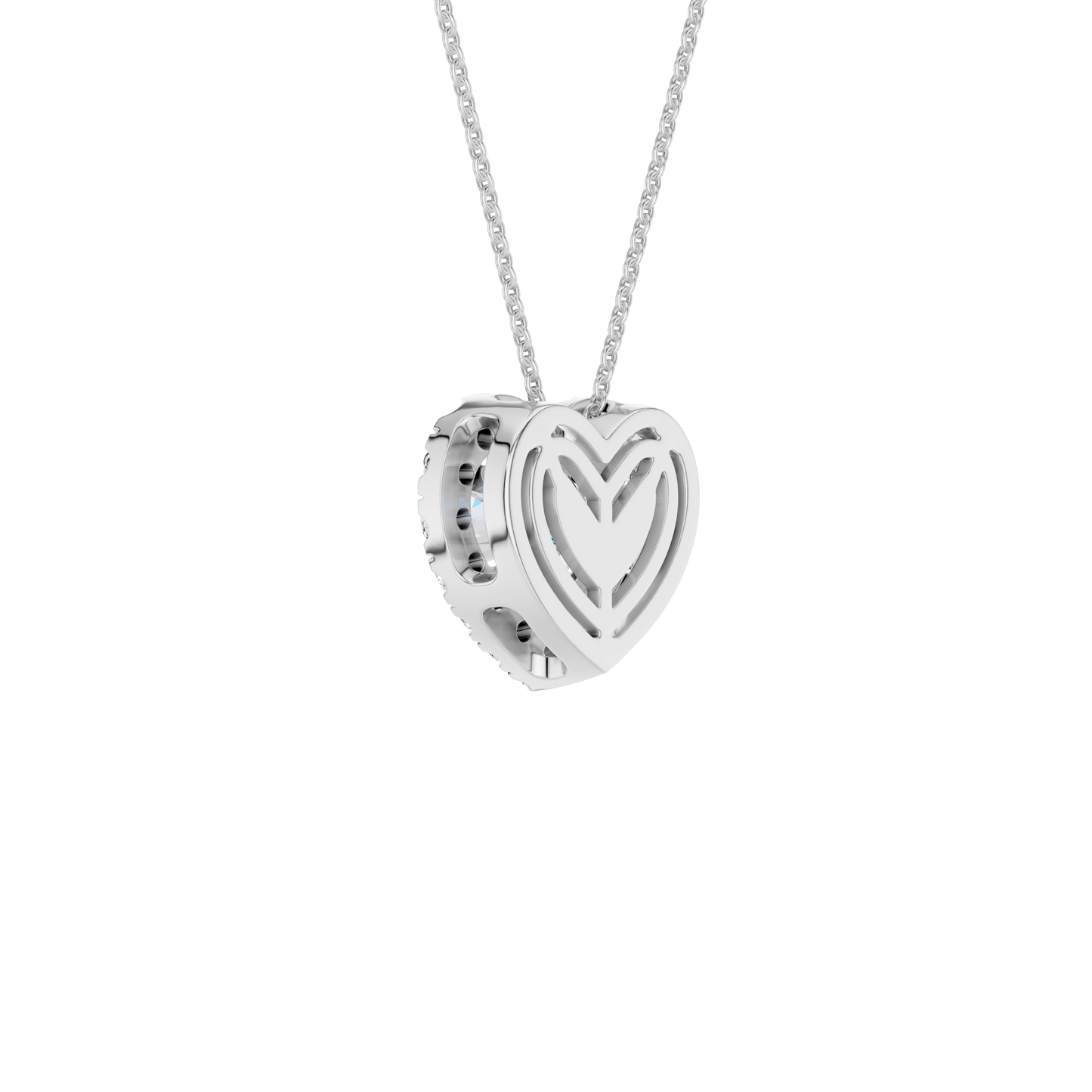 1.16ct Heart Certified Single Halo Lab Diamond Pendant