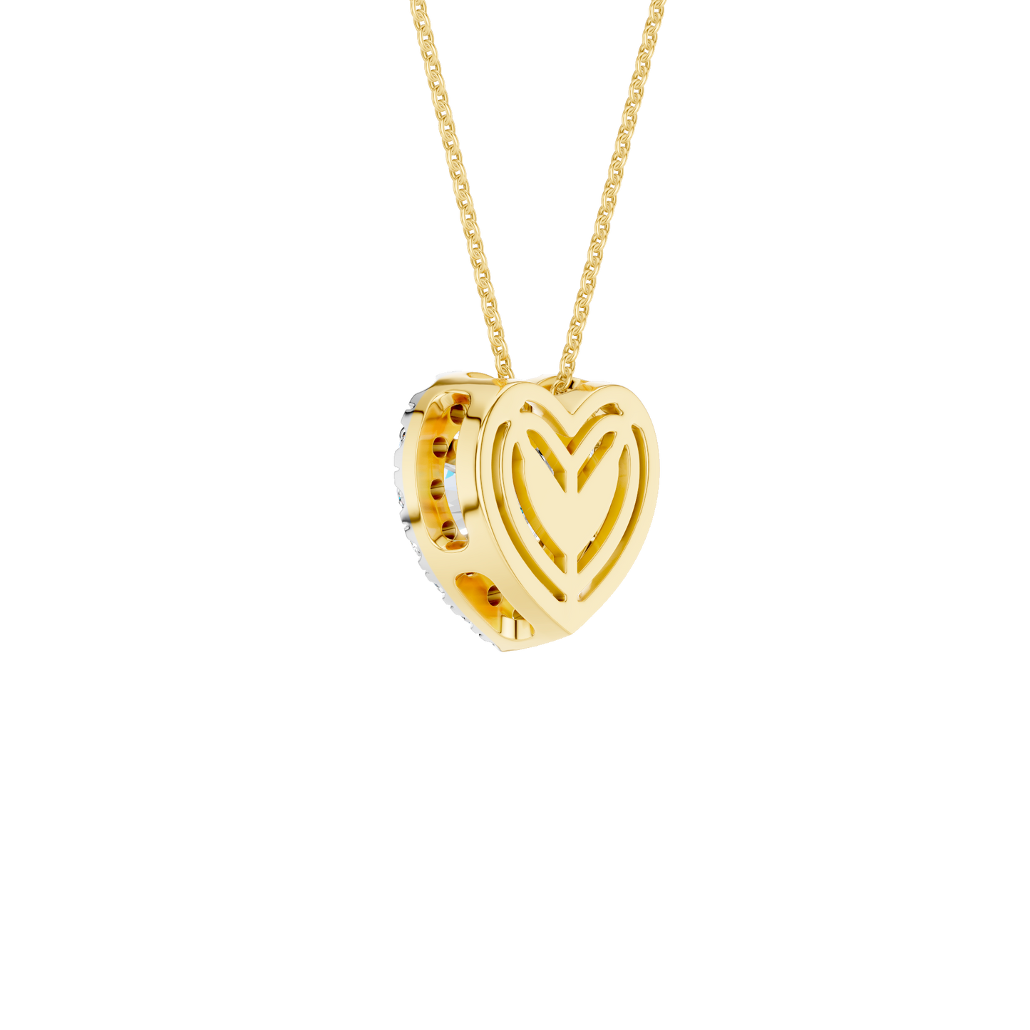 1.16ct Heart Certified Single Halo Lab Diamond Pendant