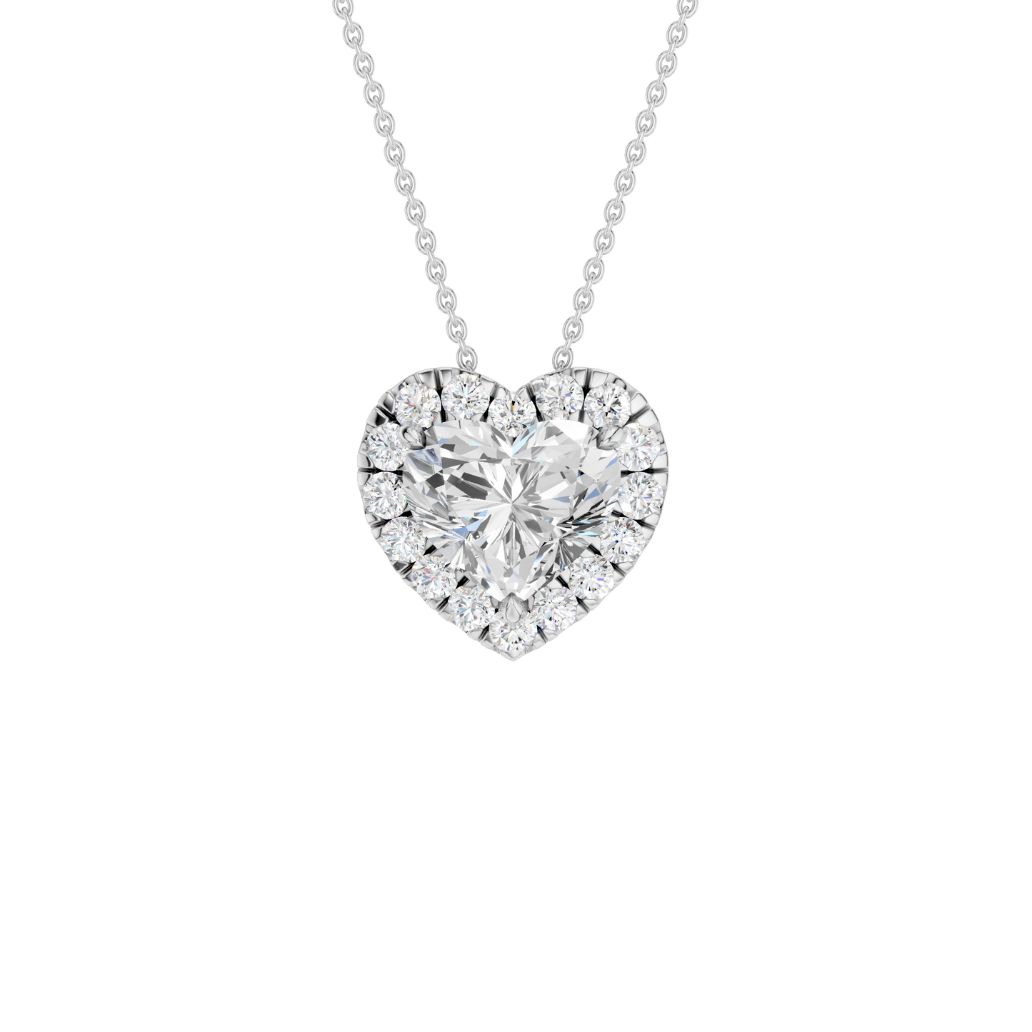 1.16ct Heart Certified Single Halo Lab Diamond Pendant