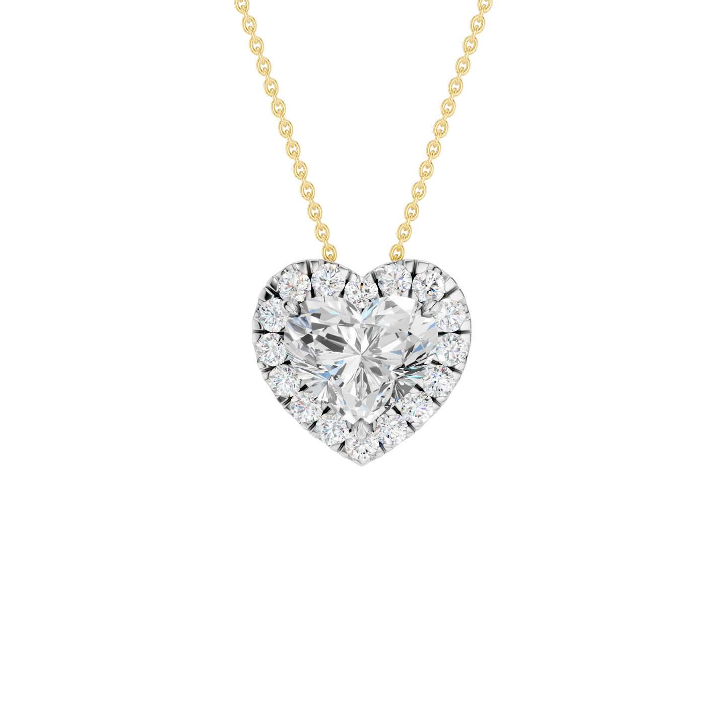 1.16ct Heart Certified Single Halo Lab Diamond Pendant