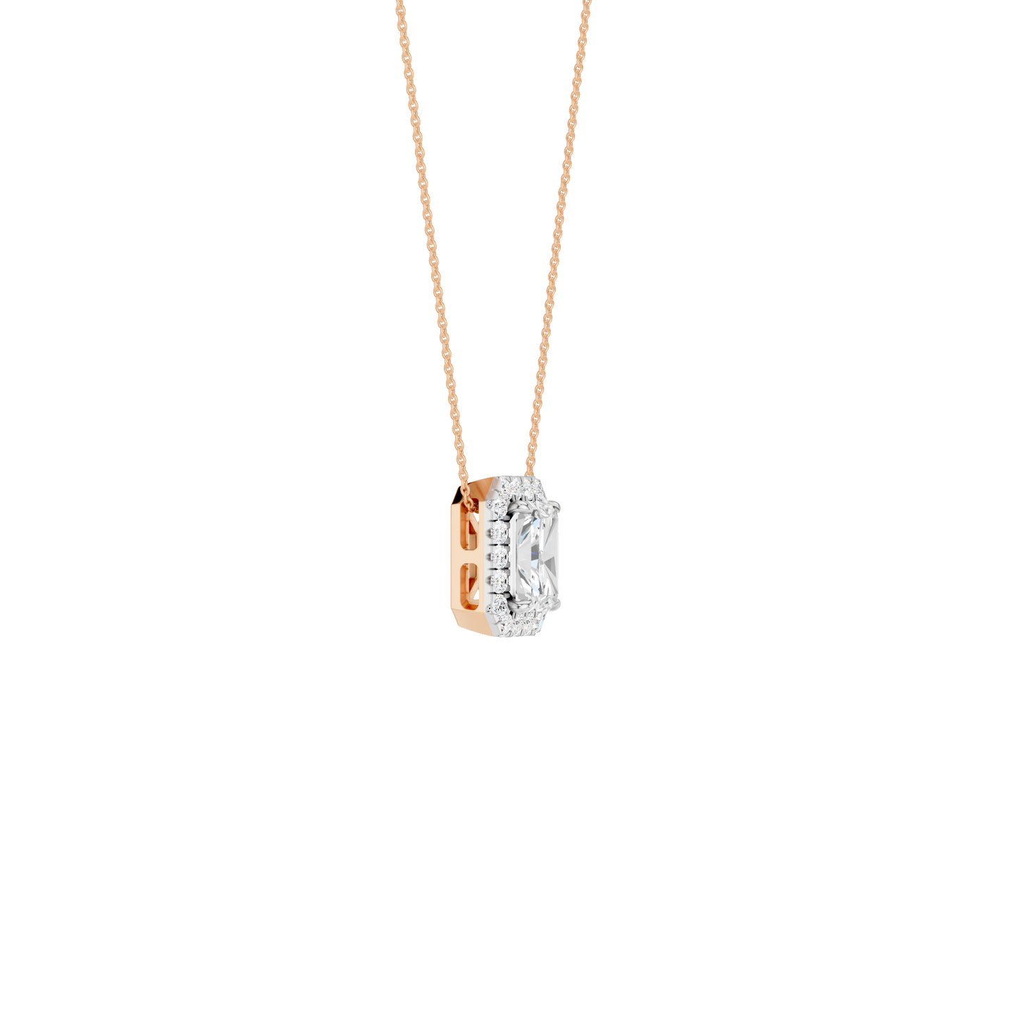 1.16ct Radiant Certified Single Halo Lab Diamond Pendant