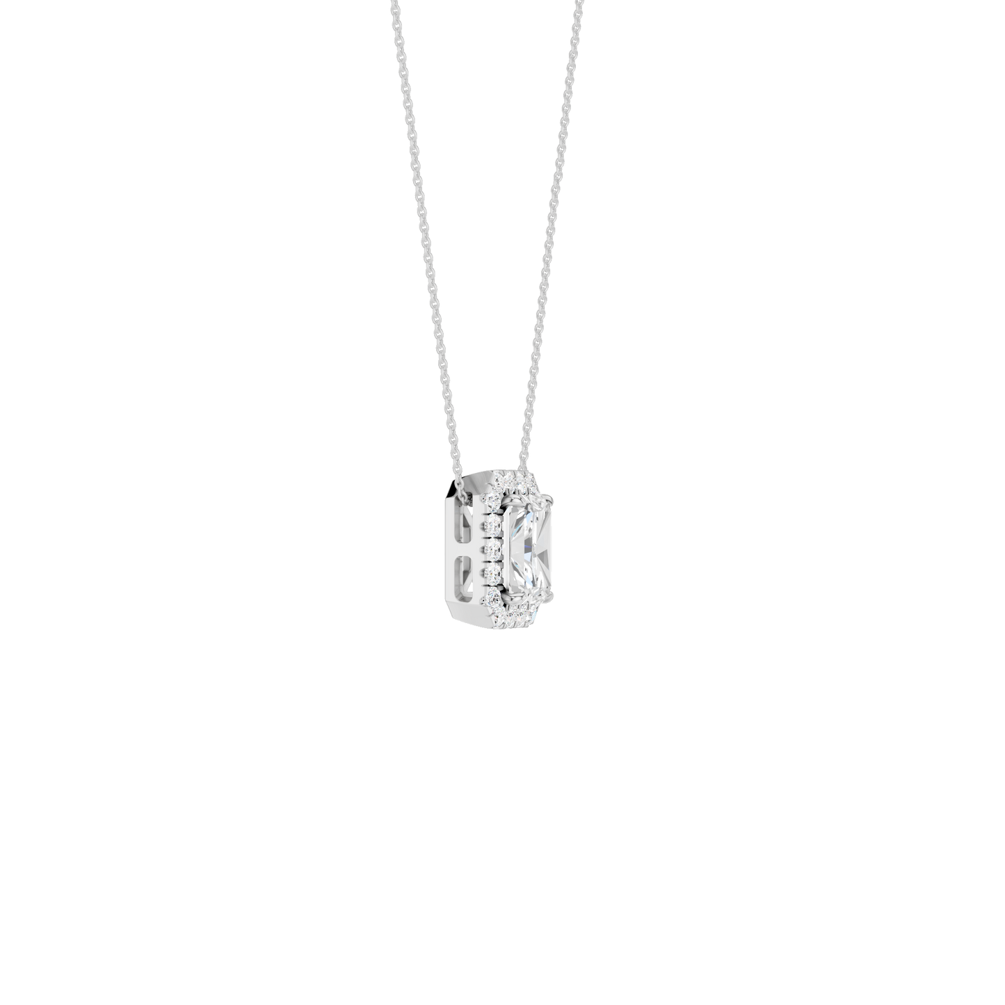 1.16ct Radiant Certified Single Halo Lab Diamond Pendant