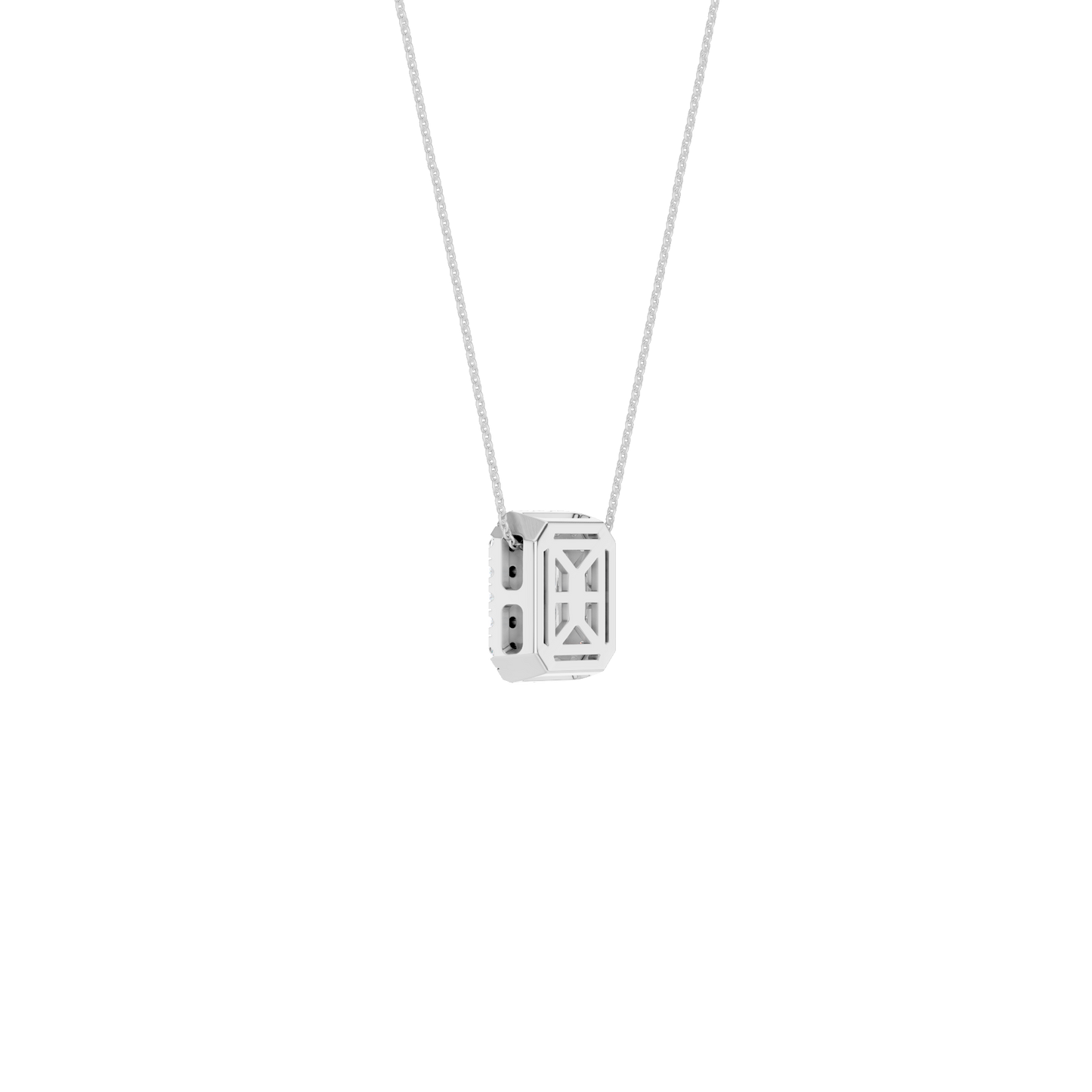 1.16ct Radiant Certified Single Halo Lab Diamond Pendant
