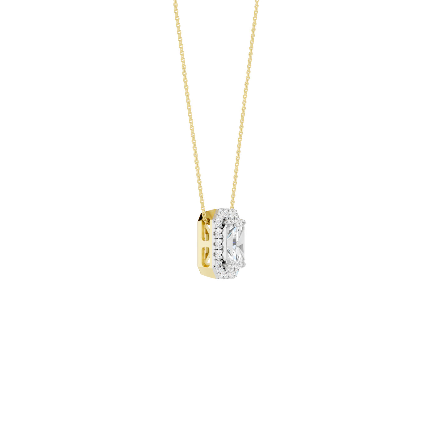 1.16ct Radiant Certified Single Halo Lab Diamond Pendant