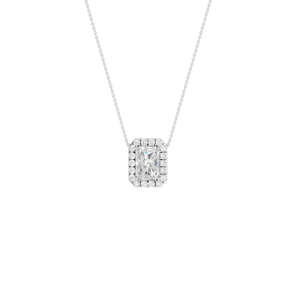 1.16ct Radiant Certified Single Halo Lab Diamond Pendant