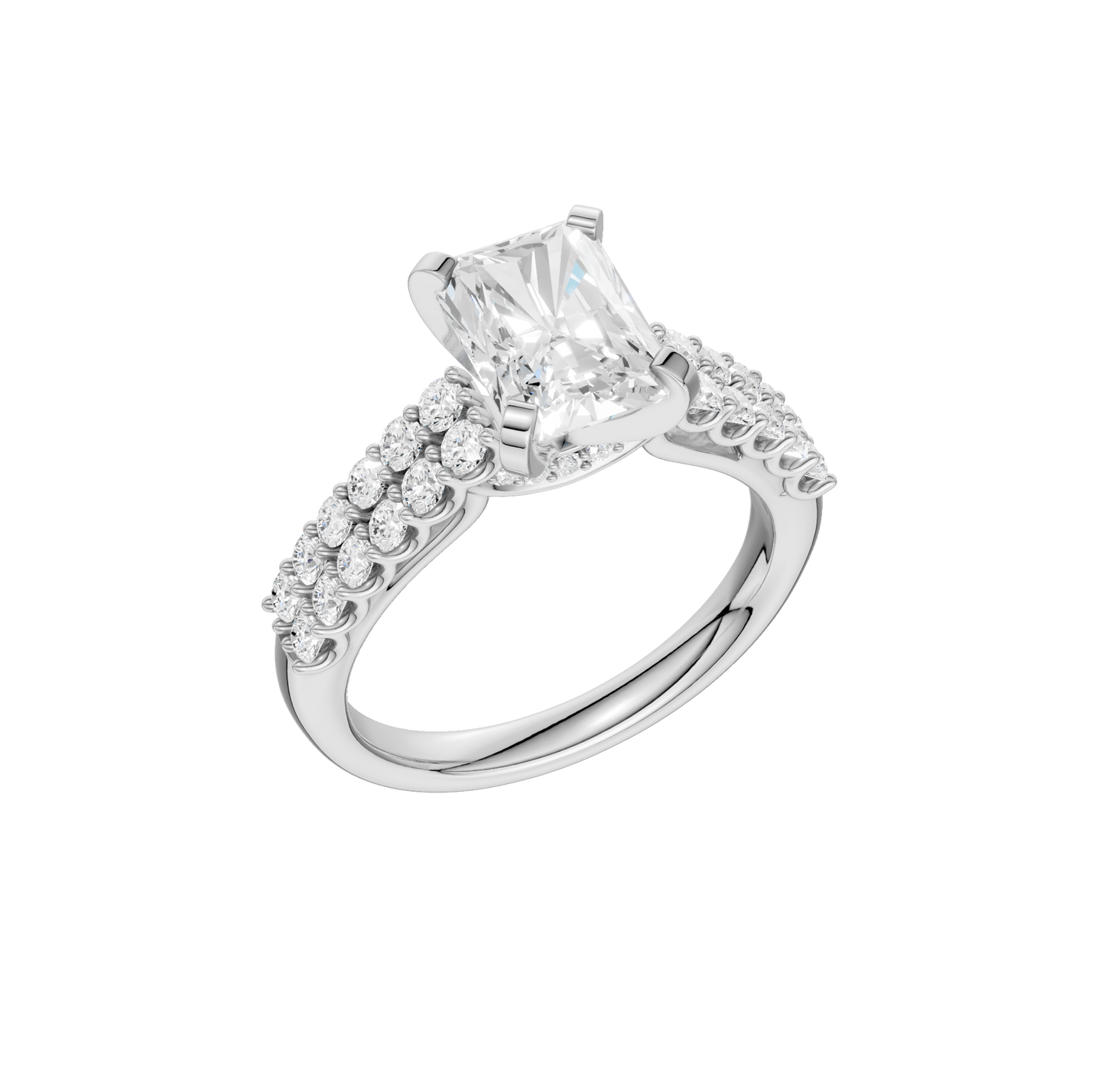 2.50ct Radiant Certified Solitaire Lab Diamond Ring