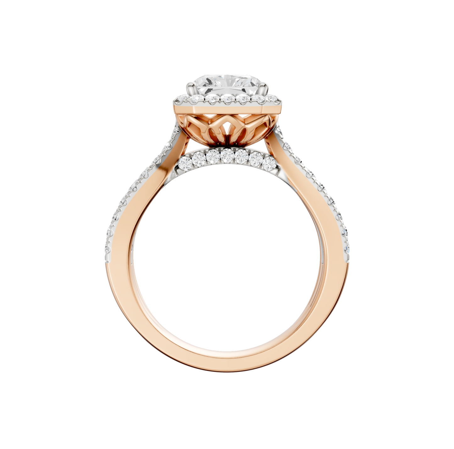 2.75ct Radiant Certified Single Halo Lab Diamond Ring