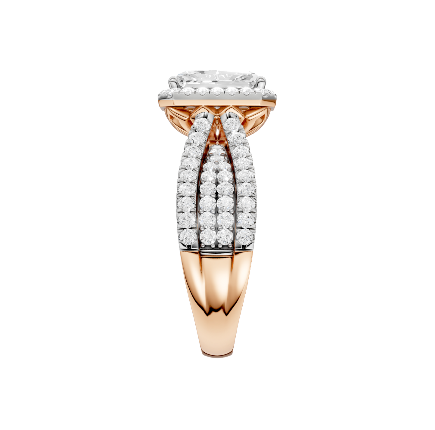 2.75ct Radiant Certified Single Halo Lab Diamond Ring