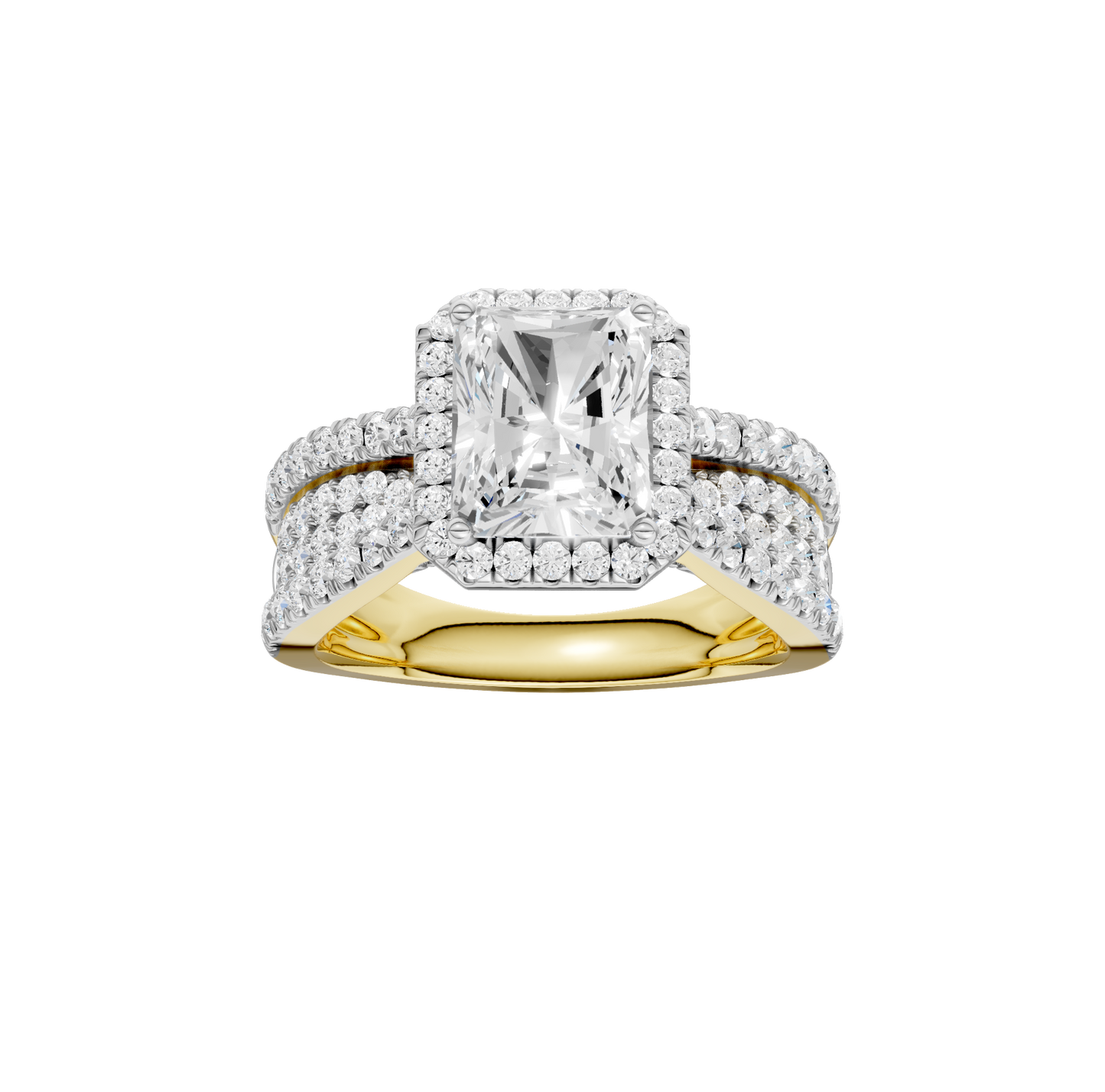 2.75ct Radiant Certified Single Halo Lab Diamond Ring
