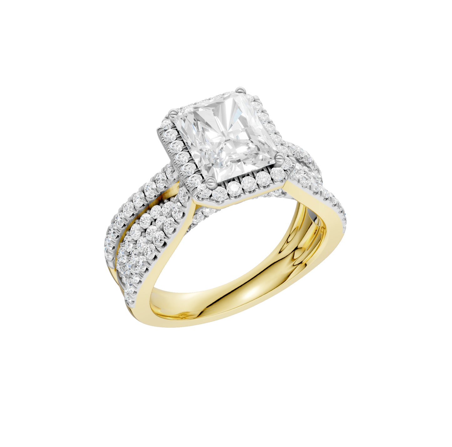 2.75ct Radiant Certified Single Halo Lab Diamond Ring
