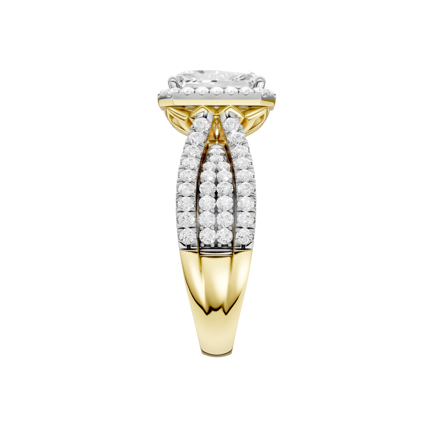 2.75ct Radiant Certified Single Halo Lab Diamond Ring