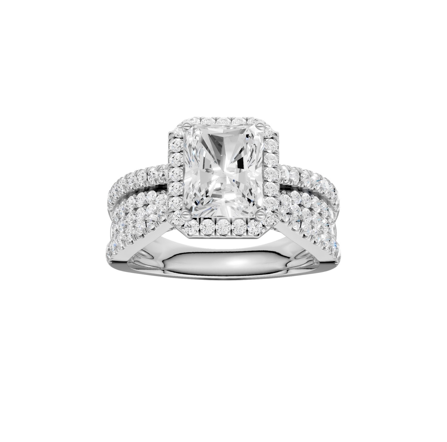 2.75ct Radiant Certified Single Halo Lab Diamond Ring