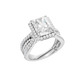 3.90ct Radiant Certified Single Halo Lab Diamond Ring