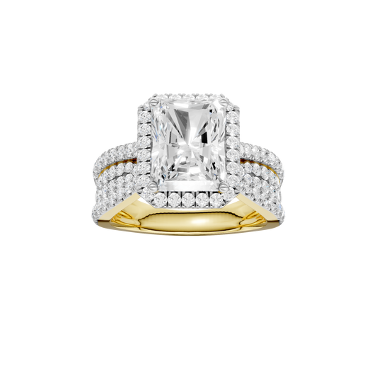 3.90ct Radiant Certified Single Halo Lab Diamond Ring