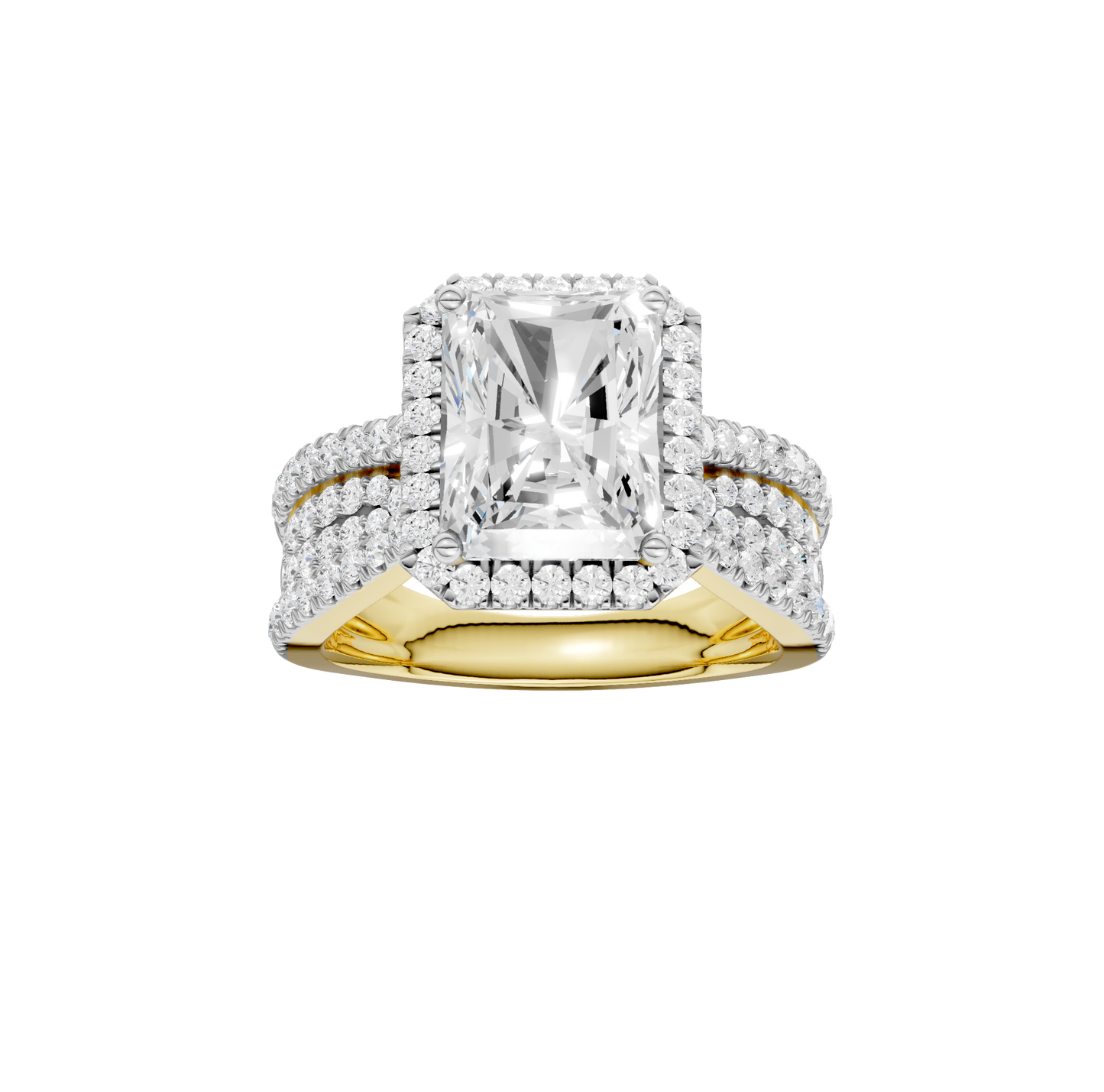 3.90ct Radiant Certified Single Halo Lab Diamond Ring