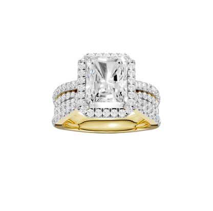 3.90ct Radiant Certified Single Halo Lab Diamond Ring