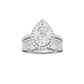 3.90ct Pear Certified Single Halo Lab Diamond Ring