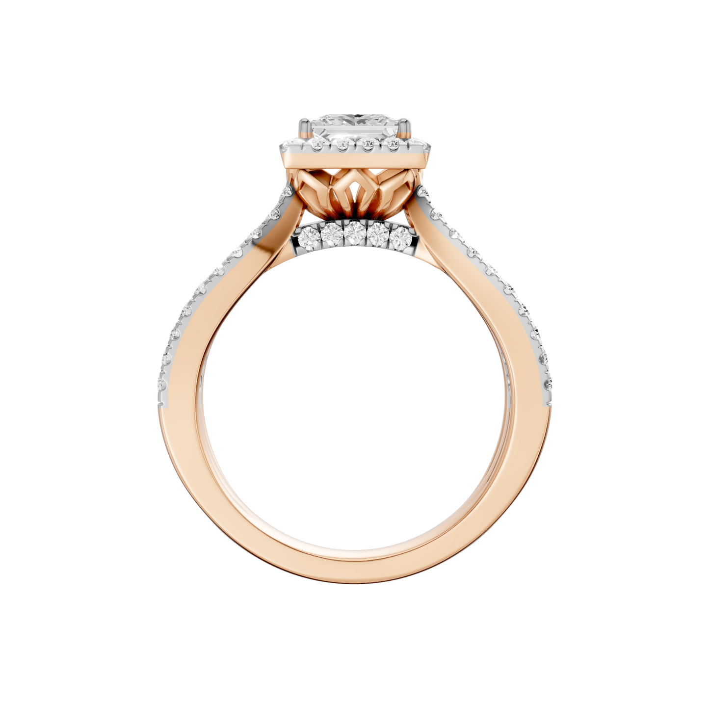 1.75ct Pear Fancy Certified Single Halo Lab Diamond Ring