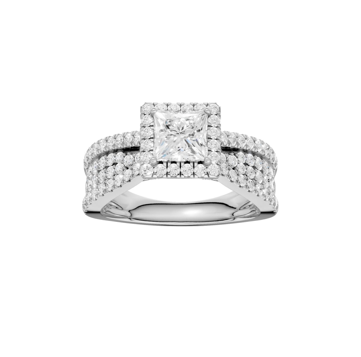 1.75ct Pear Fancy Certified Single Halo Lab Diamond Ring