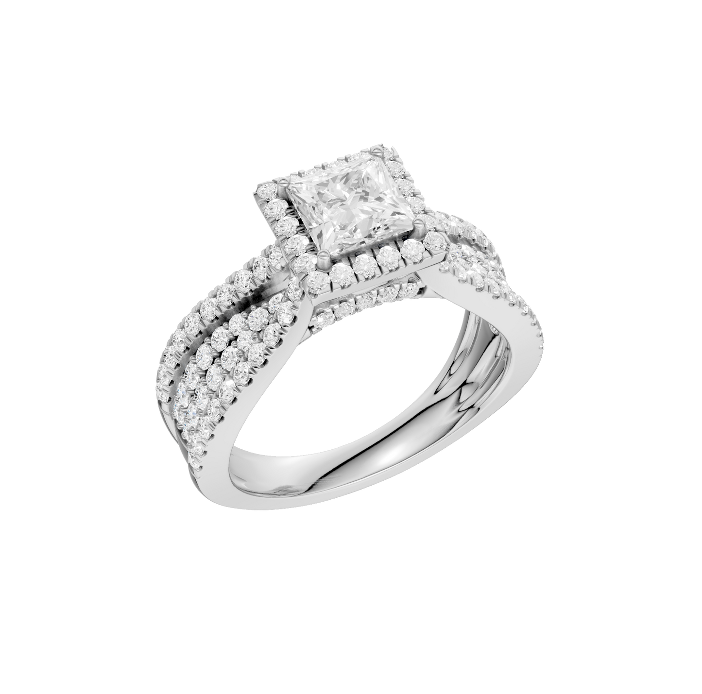 1.75ct Pear Fancy Certified Single Halo Lab Diamond Ring