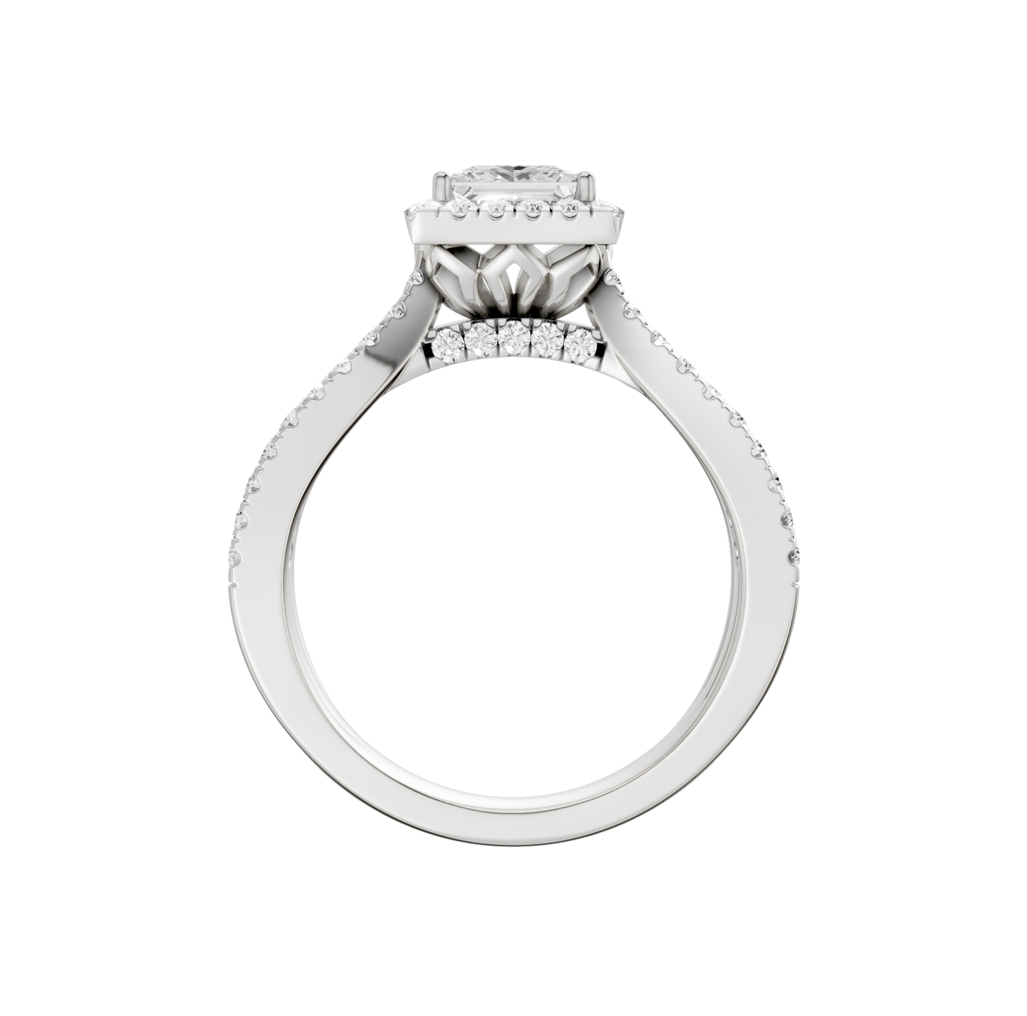 1.75ct Pear Fancy Certified Single Halo Lab Diamond Ring