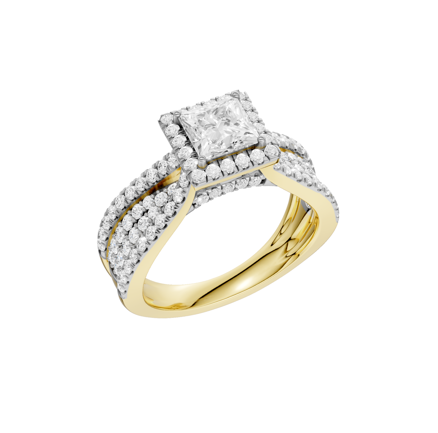 1.75ct Pear Fancy Certified Single Halo Lab Diamond Ring