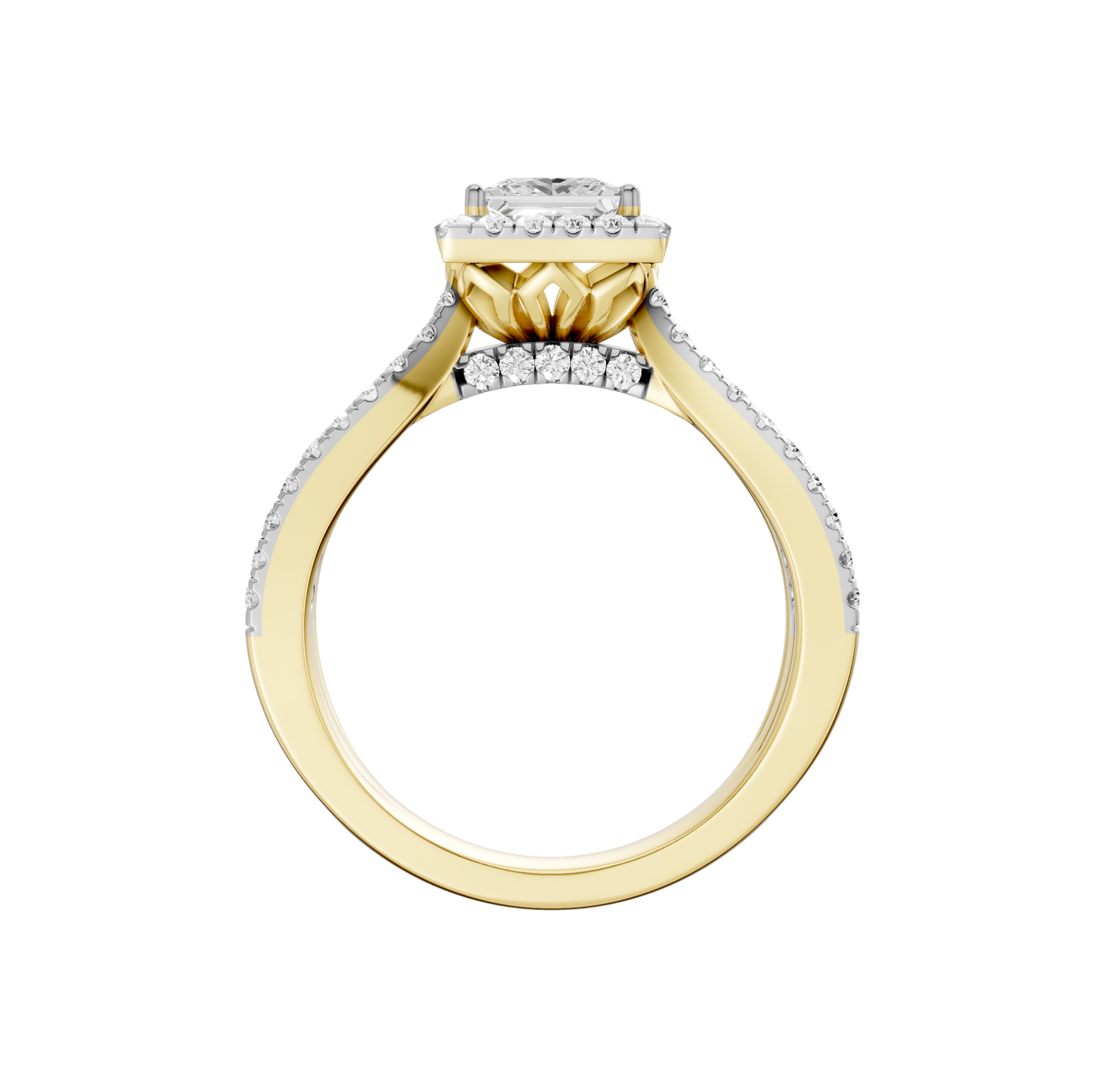 1.75ct Pear Fancy Certified Single Halo Lab Diamond Ring