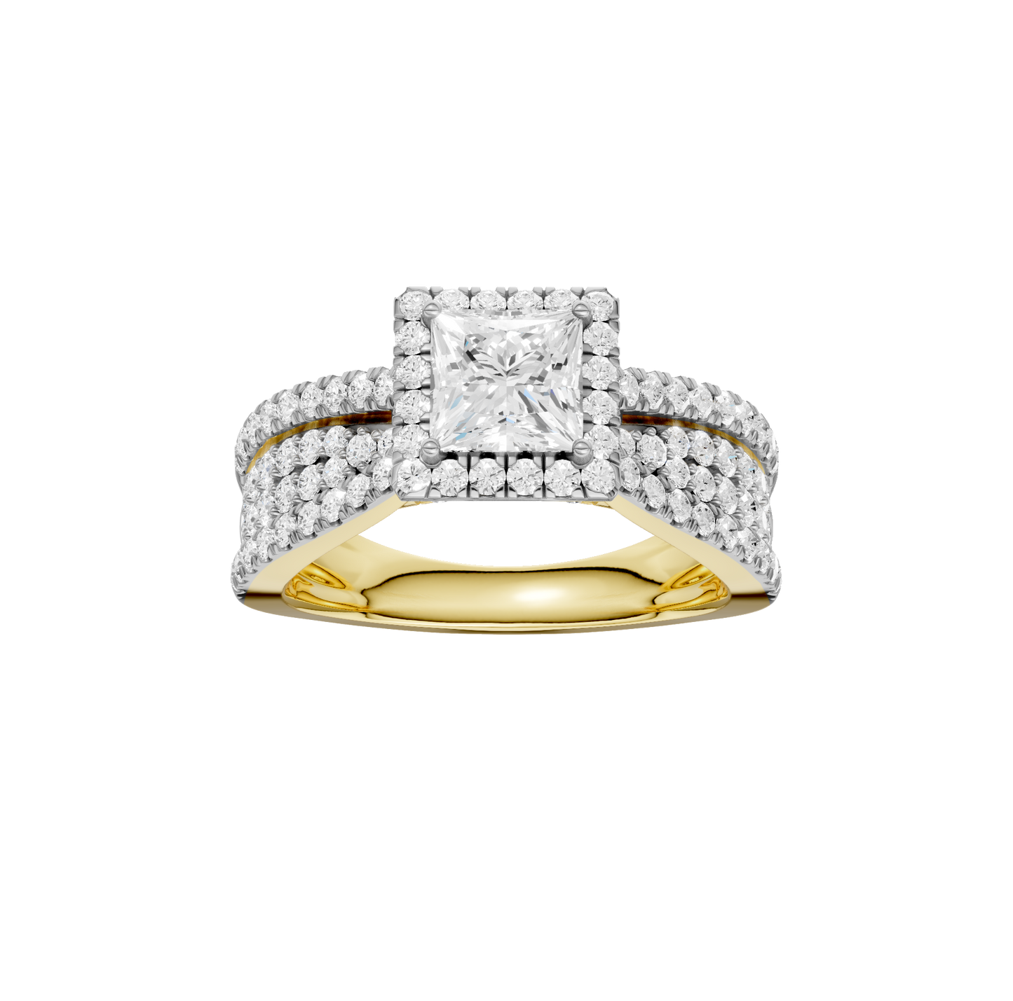 1.75ct Pear Fancy Certified Single Halo Lab Diamond Ring