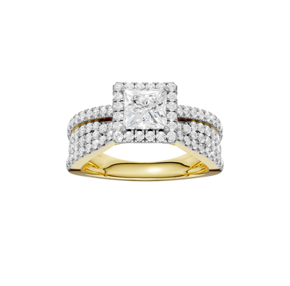 1.75ct Pear Fancy Certified Single Halo Lab Diamond Ring