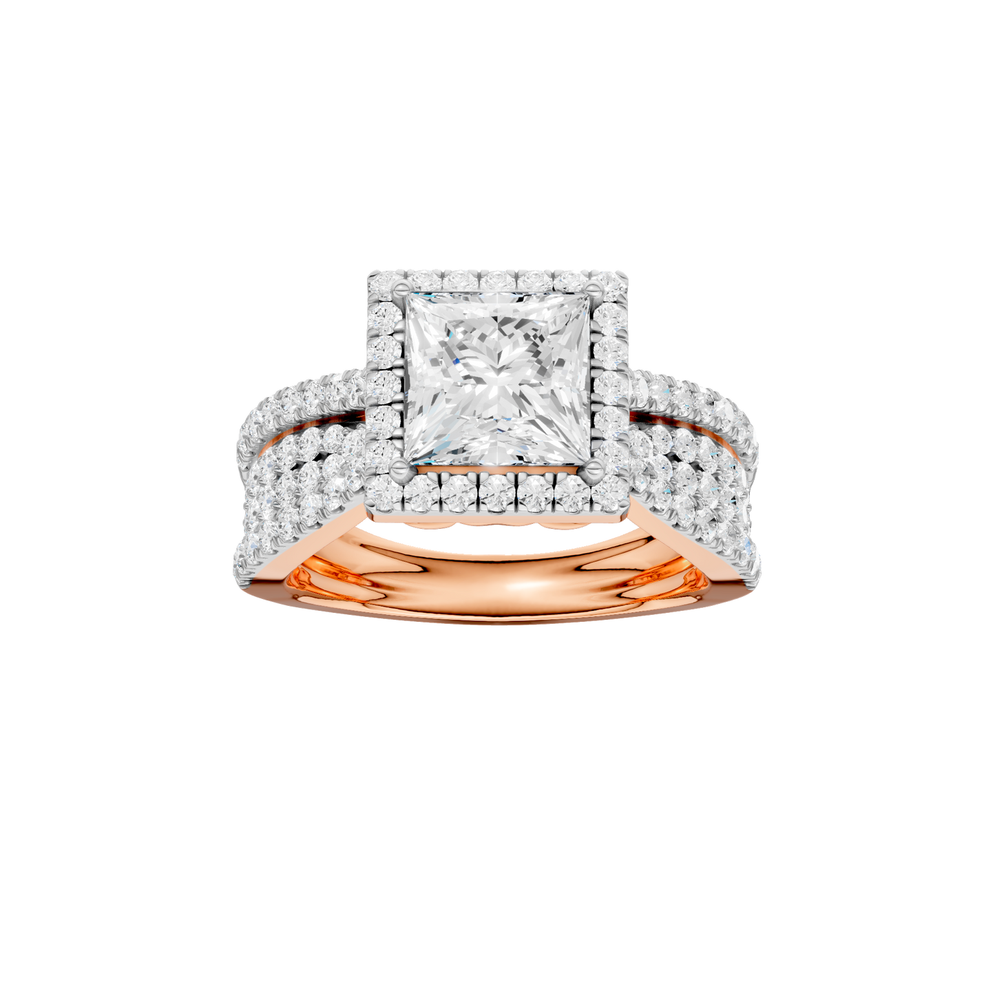 2.75ct Pear Certified Single Halo Lab Diamond Ring