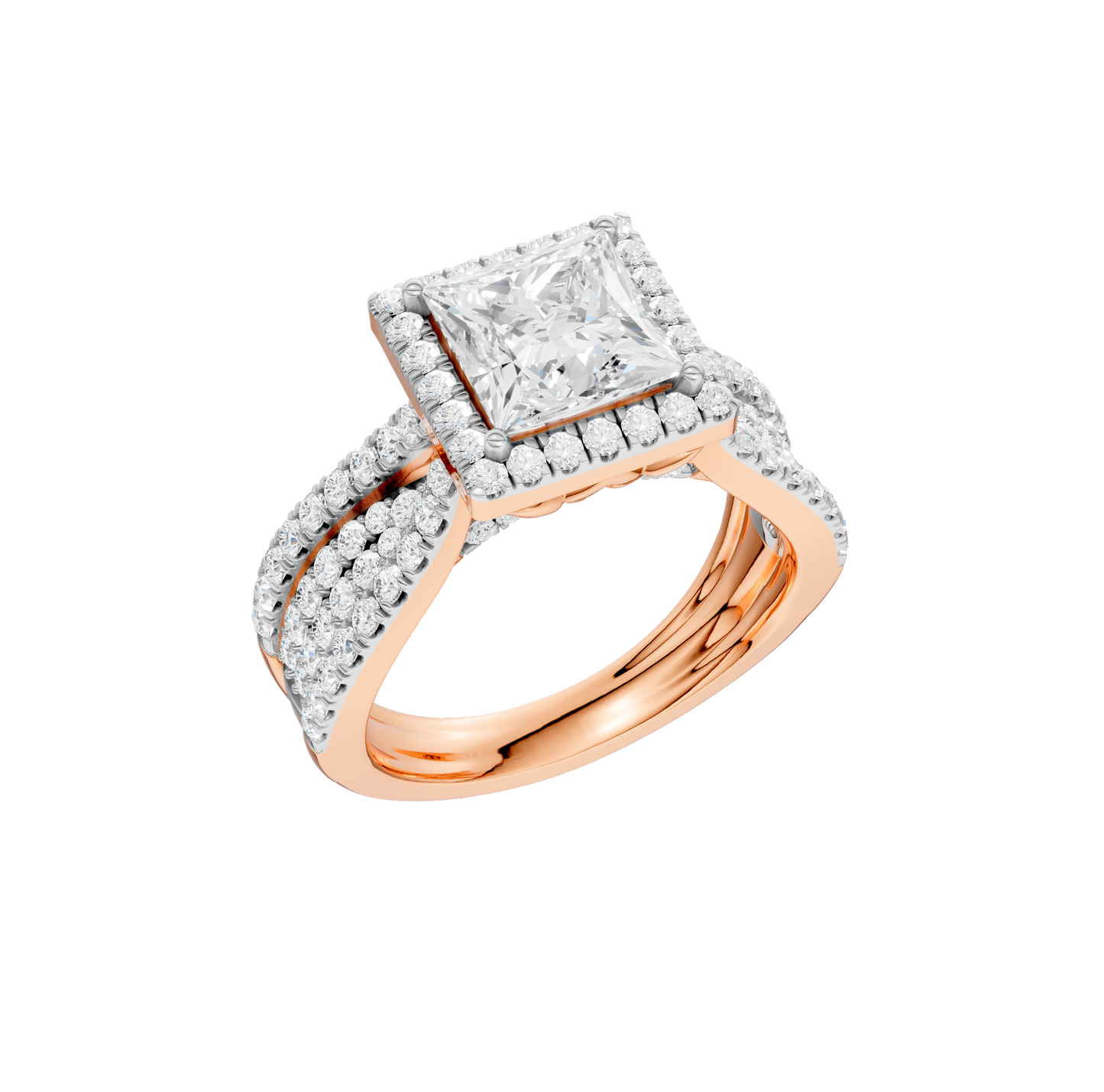 2.75ct Pear Certified Single Halo Lab Diamond Ring