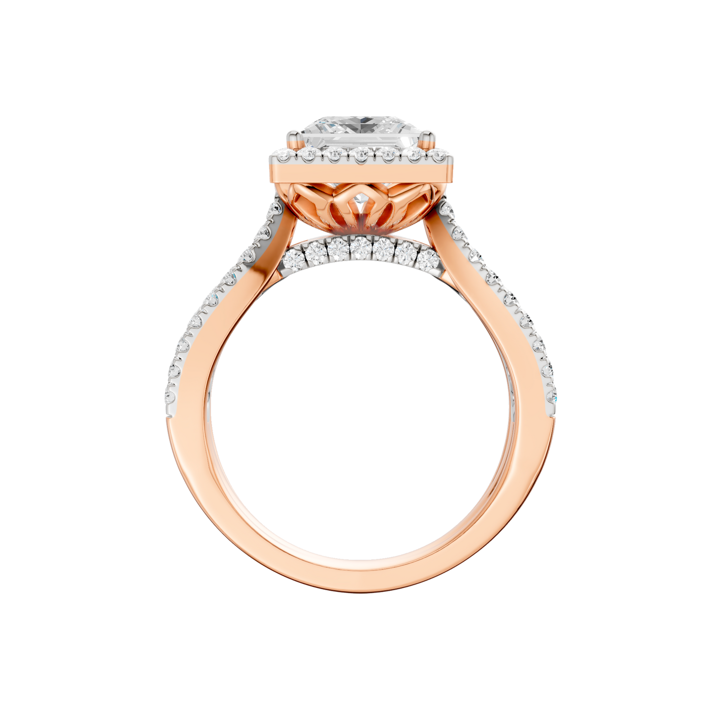 2.75ct Pear Certified Single Halo Lab Diamond Ring