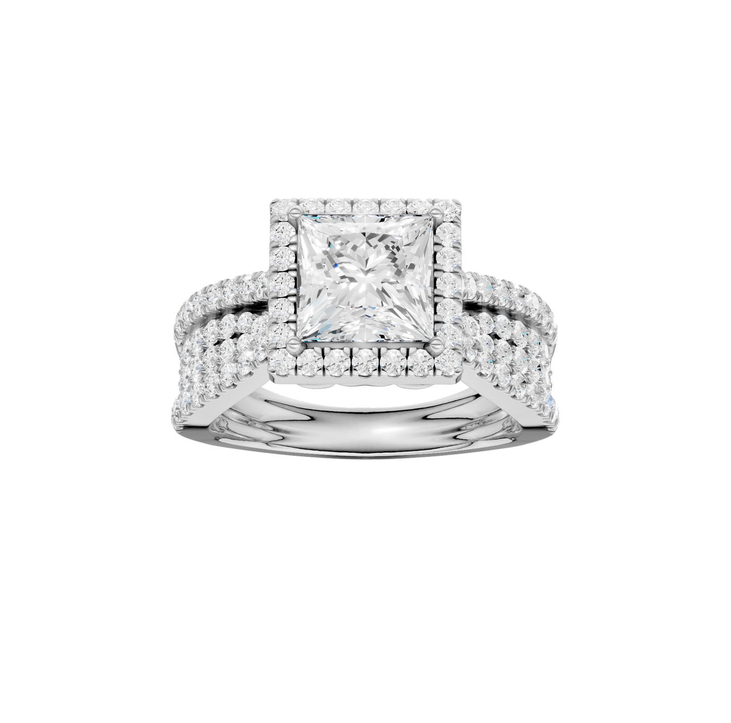 2.75ct Pear Certified Single Halo Lab Diamond Ring