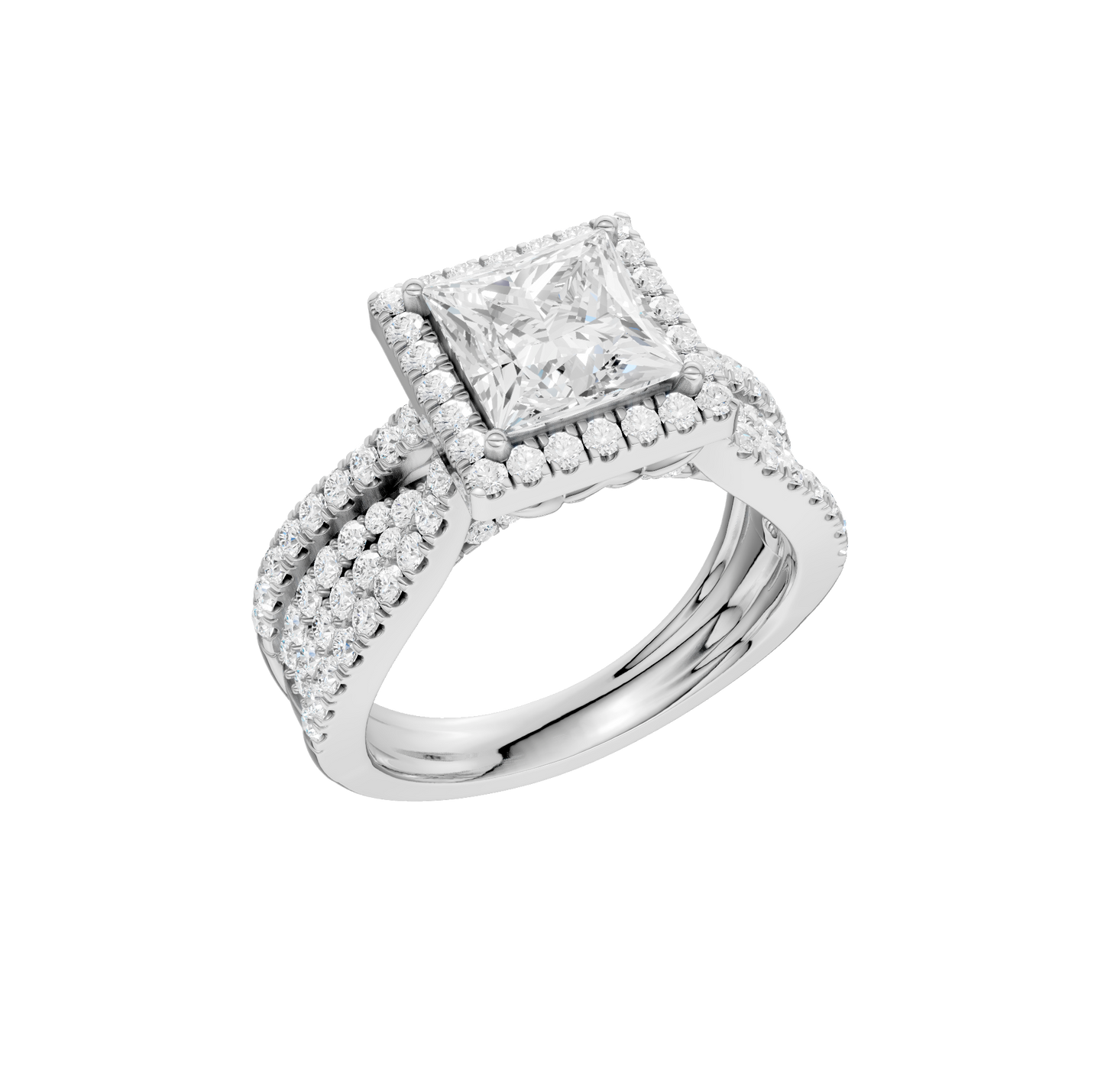 2.75ct Pear Certified Single Halo Lab Diamond Ring