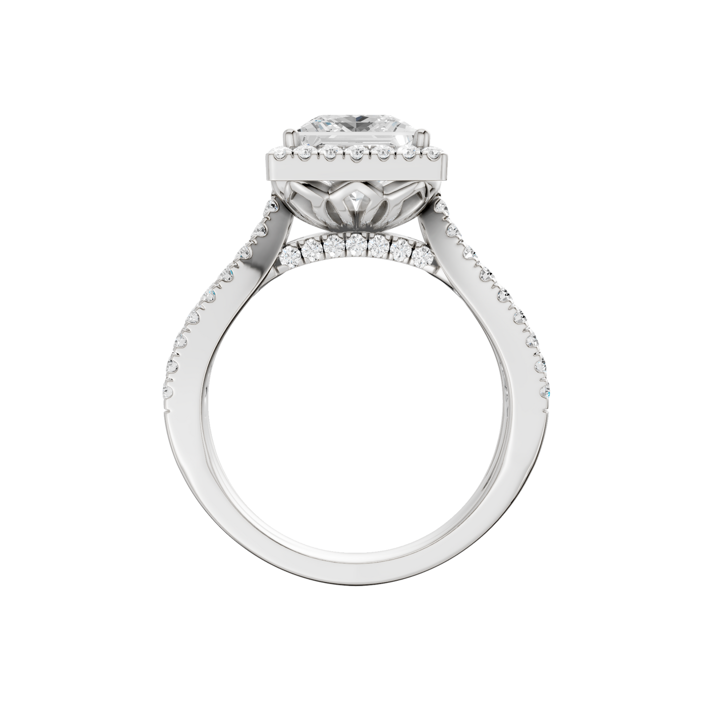 2.75ct Pear Certified Single Halo Lab Diamond Ring