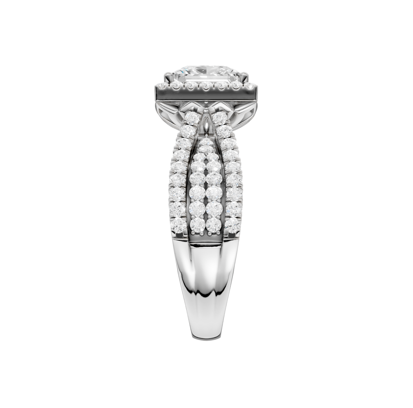 2.75ct Pear Certified Single Halo Lab Diamond Ring