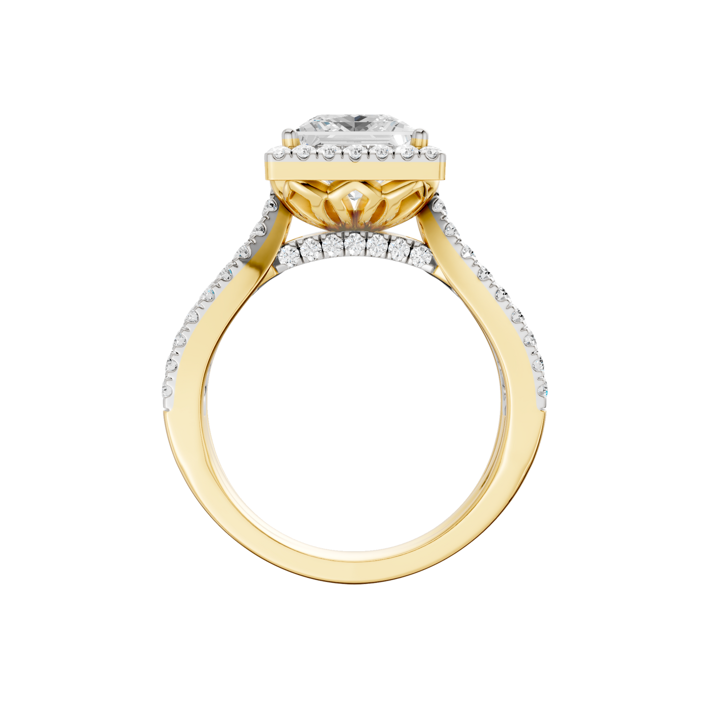2.75ct Pear Certified Single Halo Lab Diamond Ring