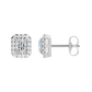1.25ct Radiant Certified Single Halo Lab Diamond Earring