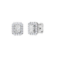 1.25ct Radiant Certified Single Halo Lab Diamond Earring