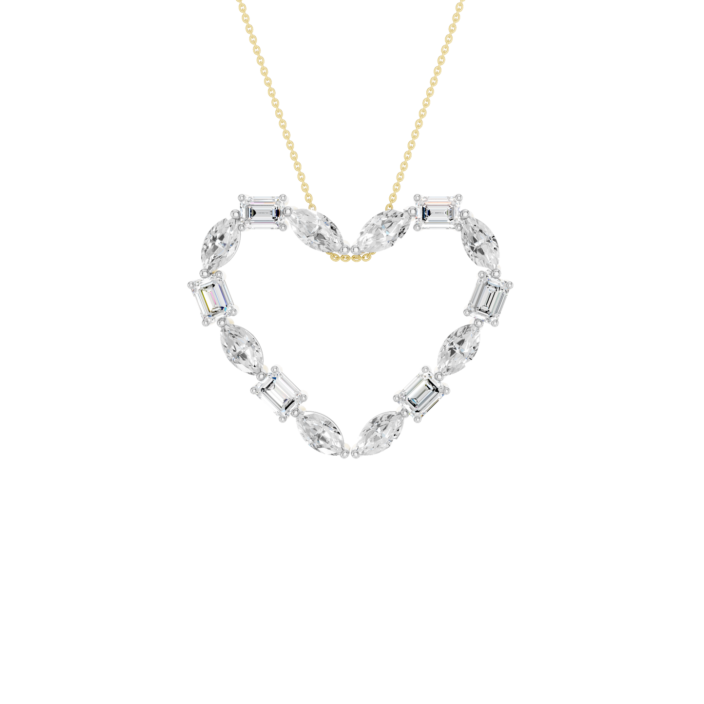 2.40ct Emerald & Marquise Certified Lab Diamond Pendant