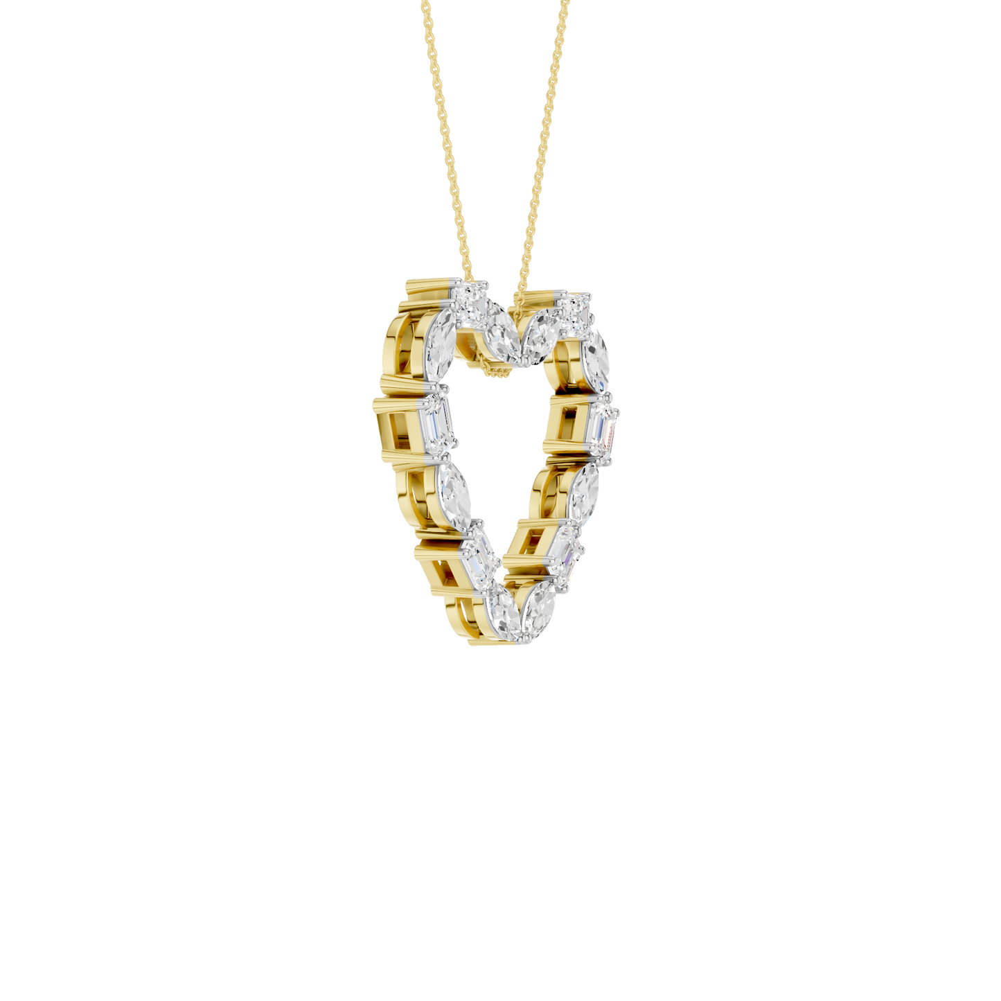 2.40ct Emerald & Marquise Certified Lab Diamond Pendant