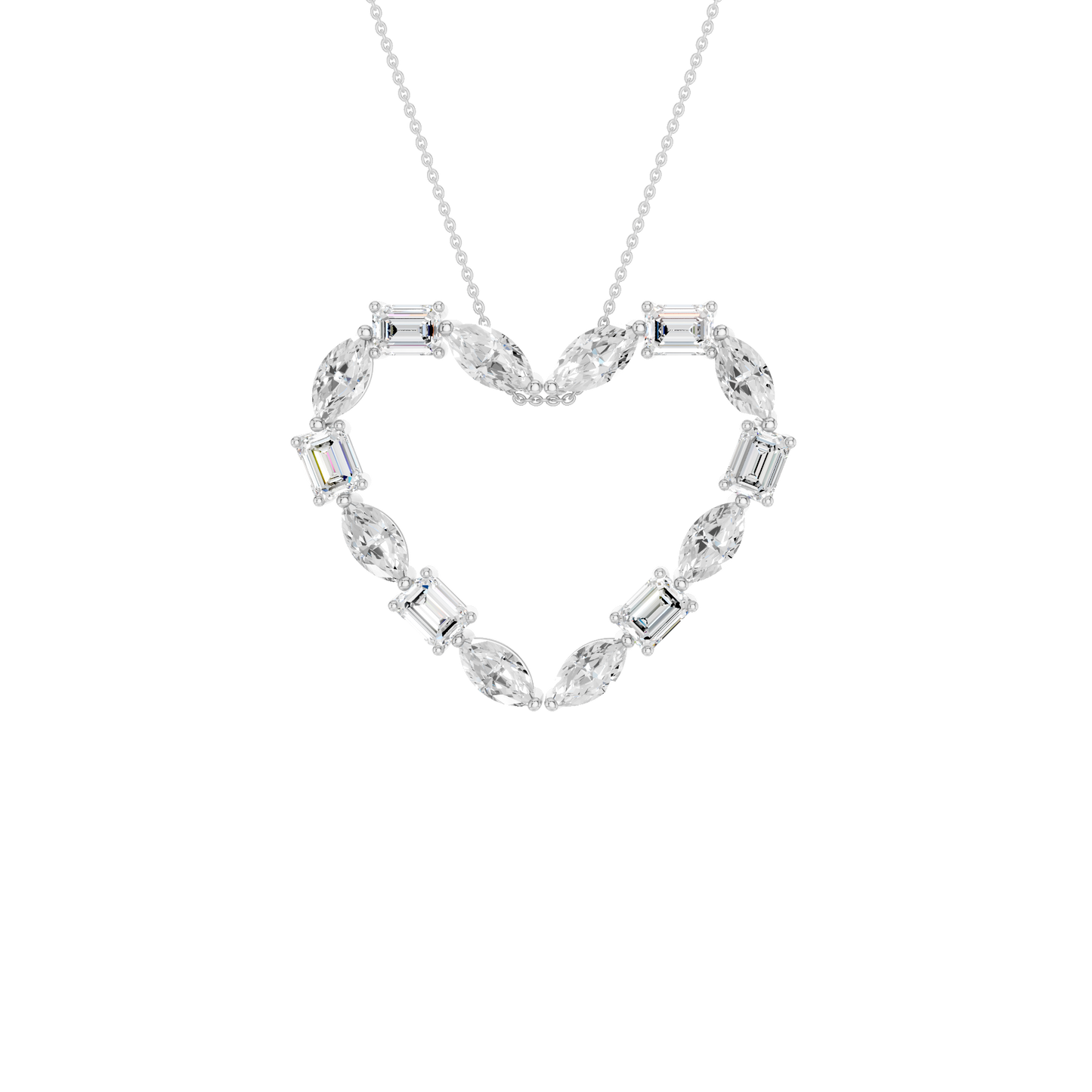 2.40ct Emerald & Marquise Certified Lab Diamond Pendant